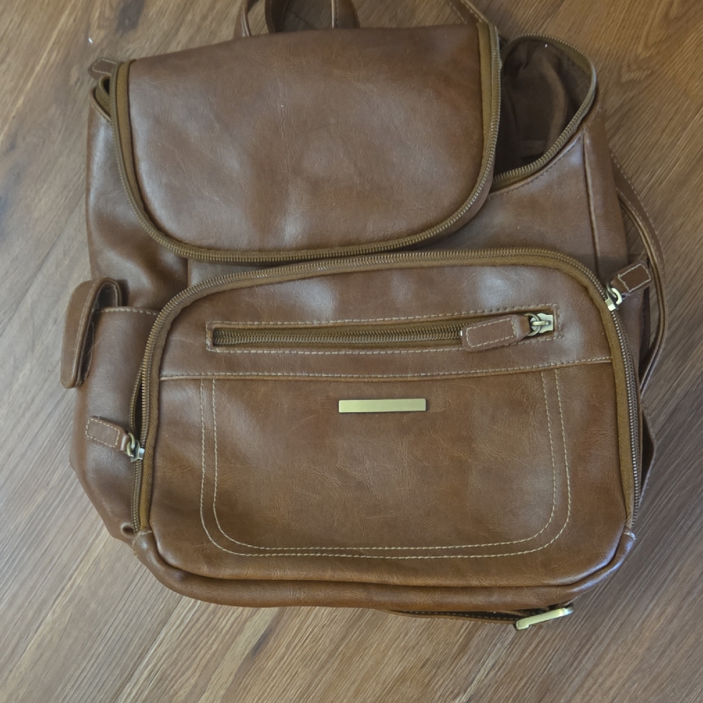 Brown Leather Backpack - image 1